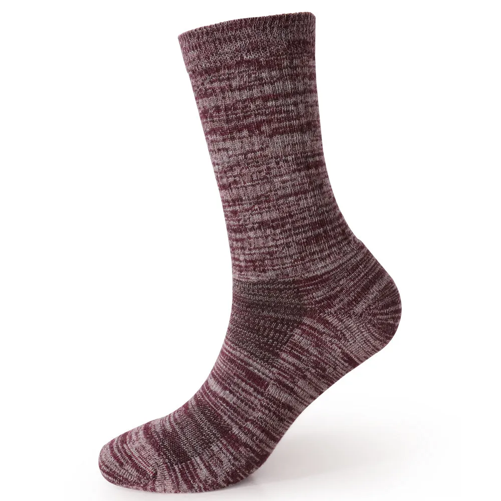 Women's Long Way Hiking Wine Crew Sock 4 Pack